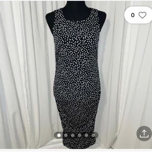 Pea in the pod maternity dress sleeveless summer work medium polka dot